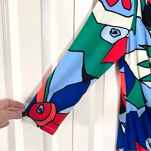 Tahari Floral Faux Wrap Dress Size 6 - Picture 6 of 10